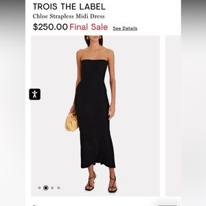 ISO TROIS THE LABEL Black knit Chloe strapless midi dress INTERMIX